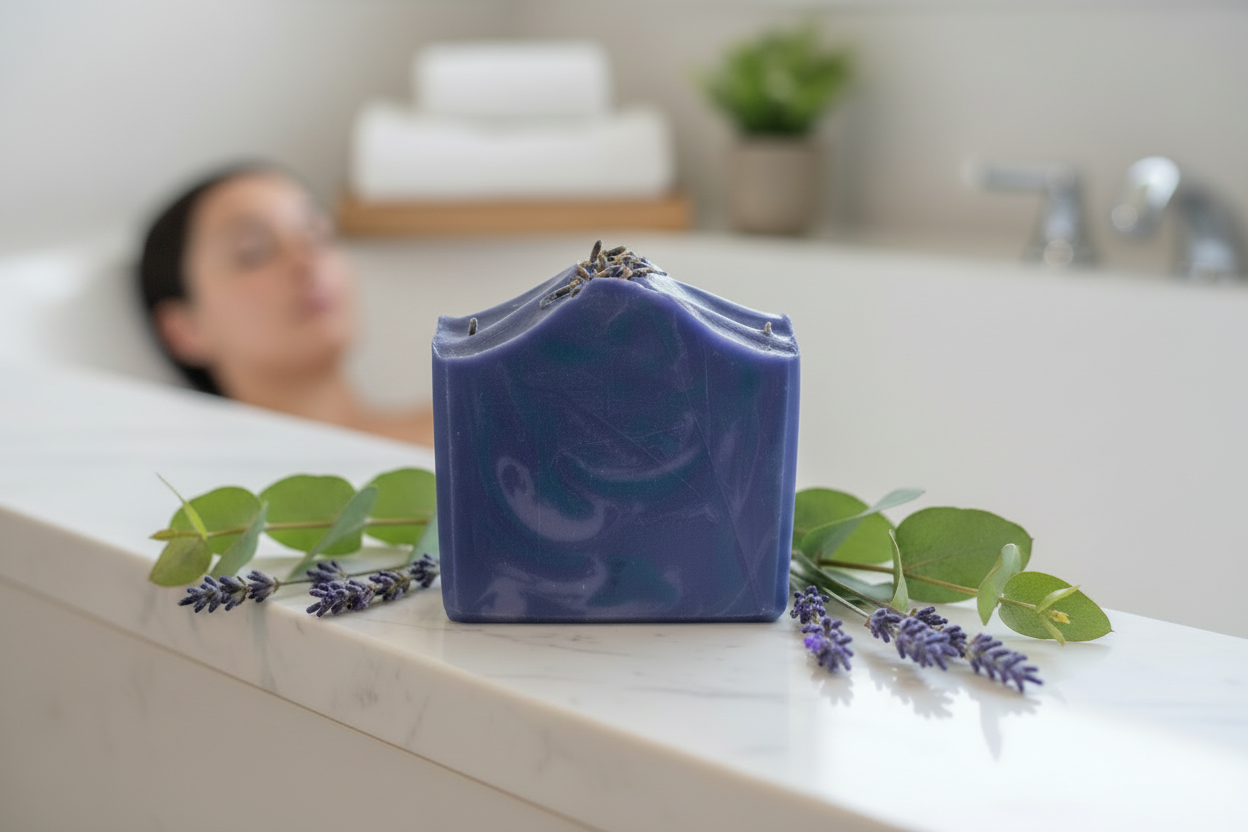 Lavender Eucalyptus Essential Oil Soap - Calming Artisan Bar