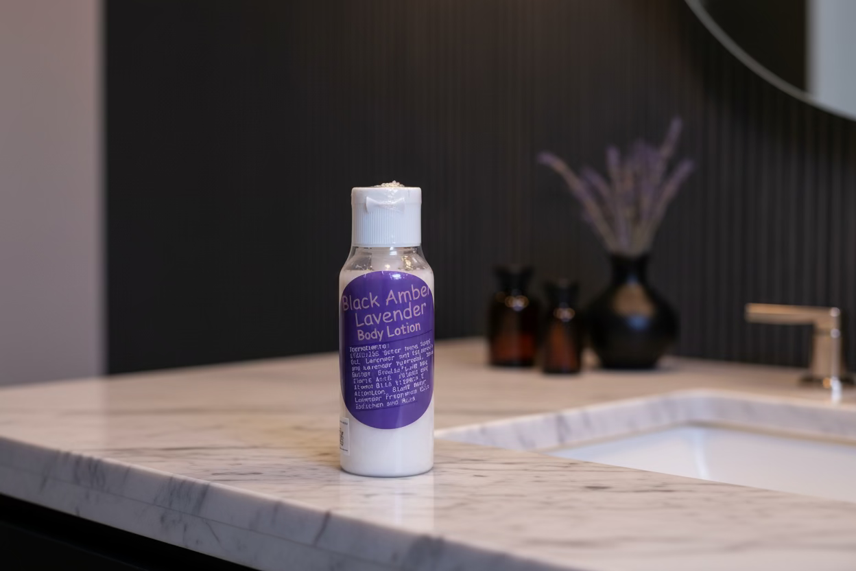 Black Amber lavender body in hand lotion