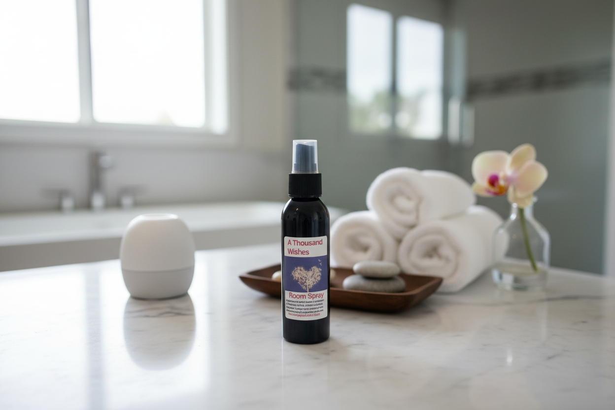 Thousand Wishes Room Spray in bathroom