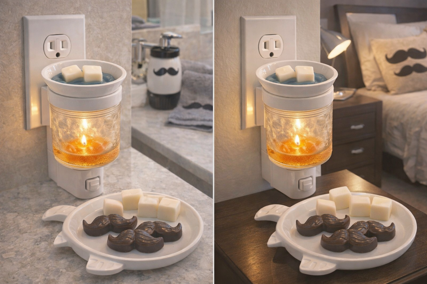 Black Ice Mustache Wax Melts - Fresh Masculine Fragrance