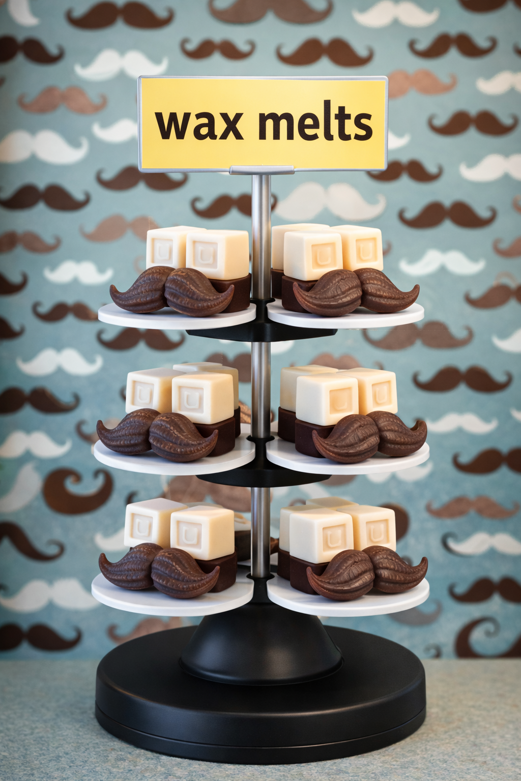 Black Ice Mustache Wax Melts - Fresh Masculine Fragrance