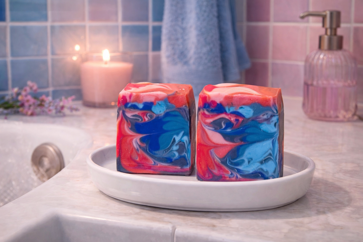 Black Raspberry Vanilla Cold Processed Soap - Lightly Scented Luxury Bar