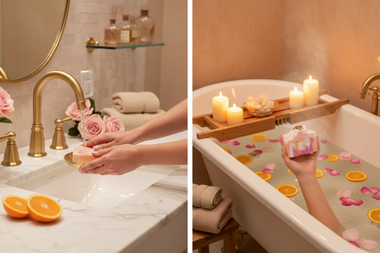 Rose & Sweet Orange Essential Oil Soap - Citrus Floral Blend