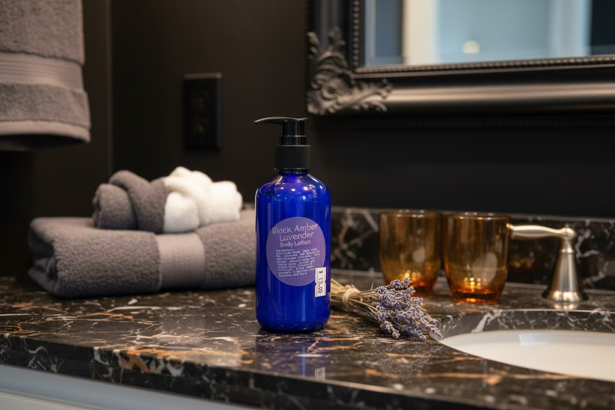 Black Amber lavender body in hand lotion