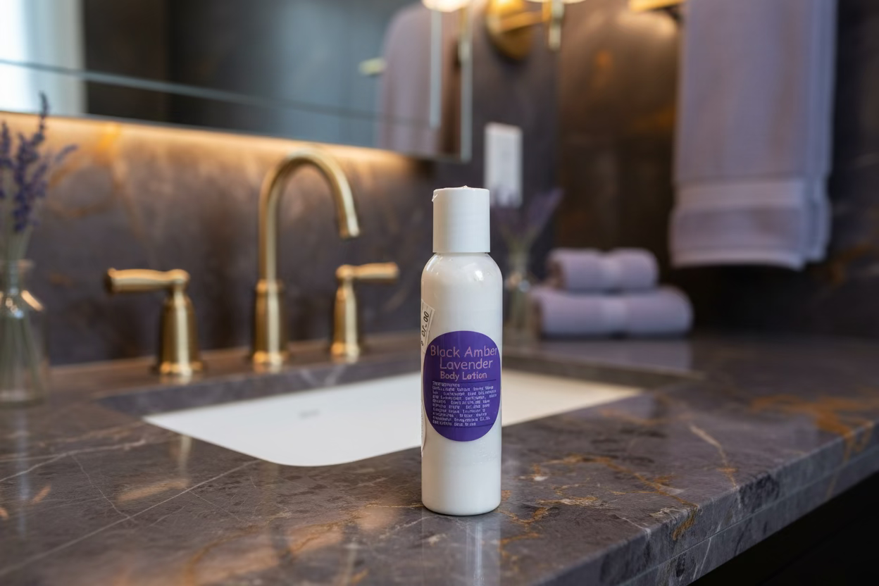 Black Amber lavender body in hand lotion