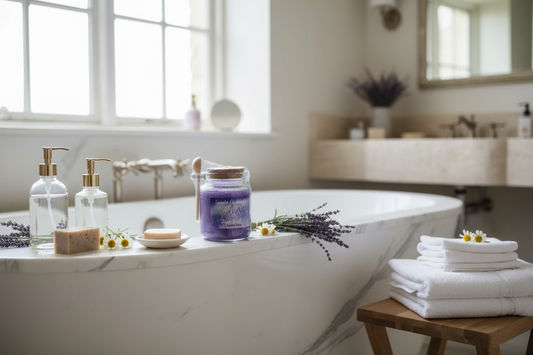 Lavender chamomile, emulsified, foaming sugar scrub