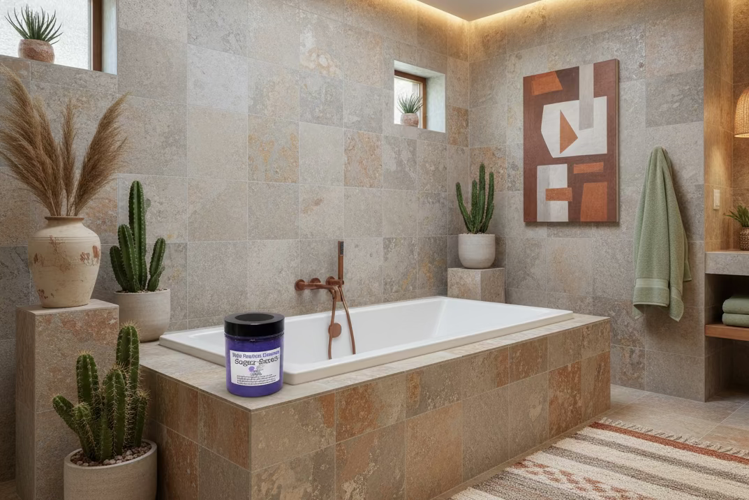Baja cactus blossom emulsified, foaming sugar scrub