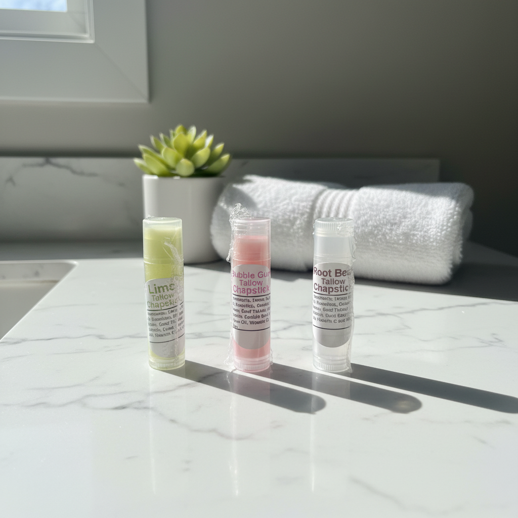All Three Chapsticks - Bathroom Counter