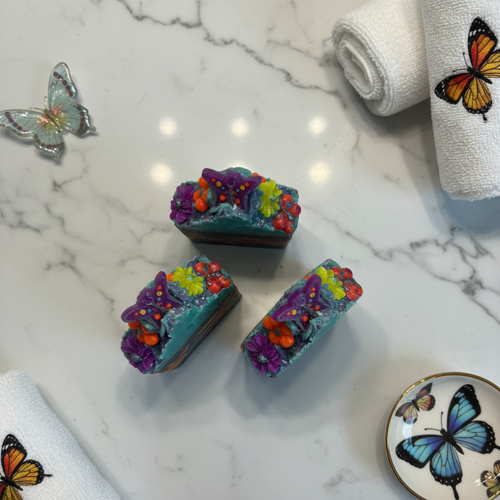 Butterfly soaps overhead view - fresh attempt