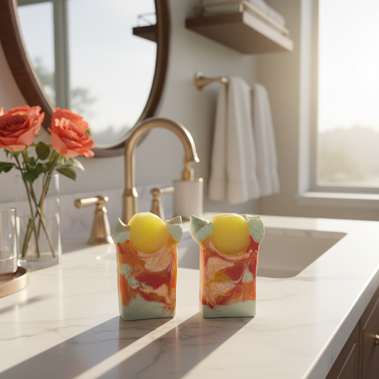 Morning Light Soaps in Sunrise Bathroom