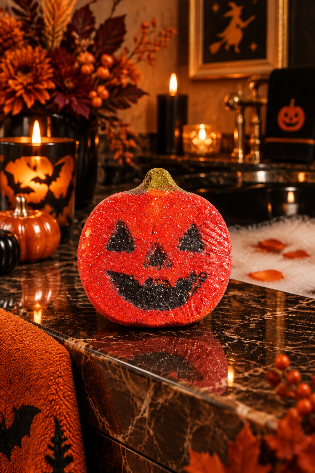 Pumpkin Bath Bomb – Luxury Halloween Bathroom