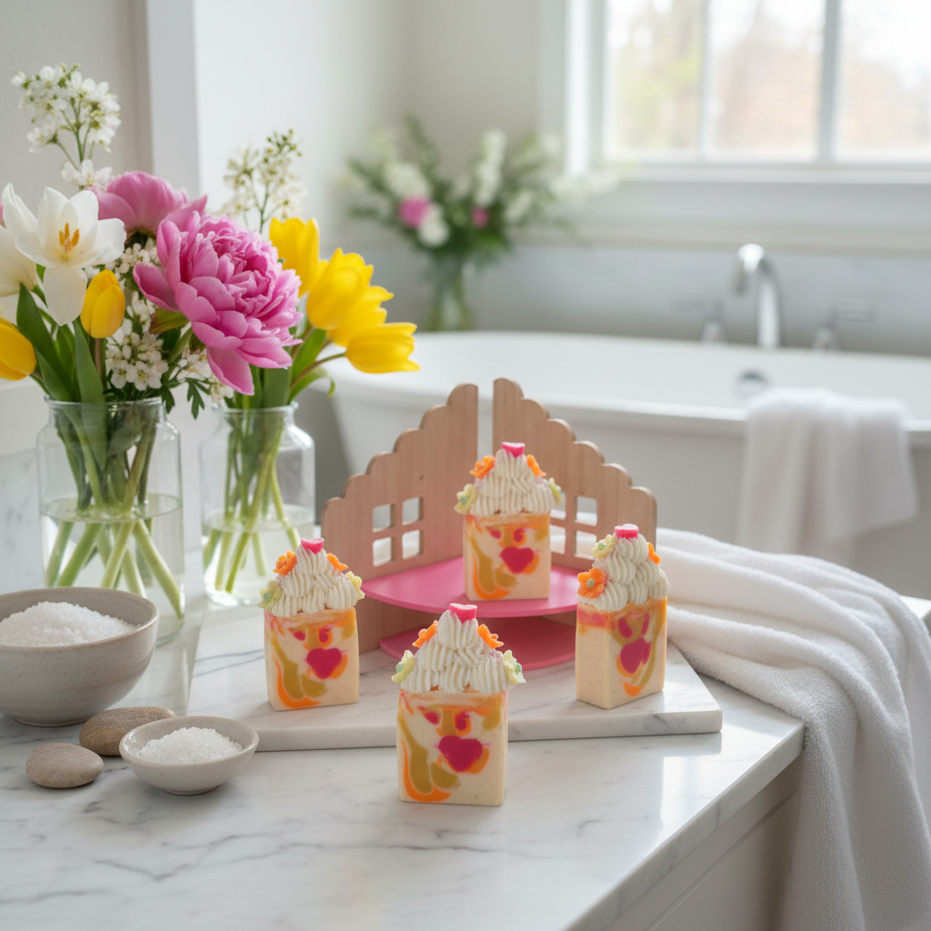 Spring Luxury Bathroom Soap Scene