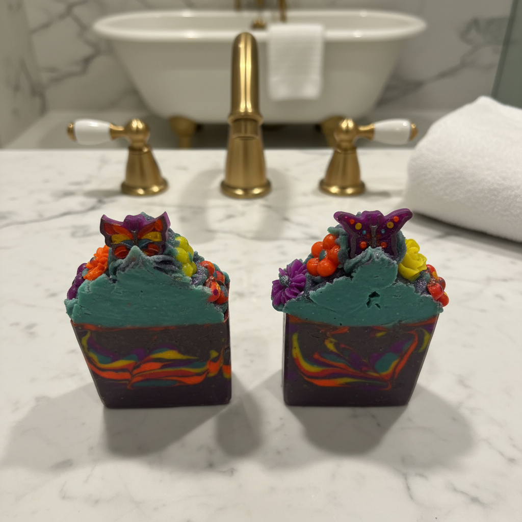 Top view of butterfly soaps - exact version