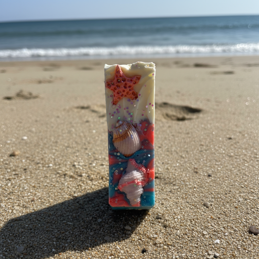 Top view of your beach soap